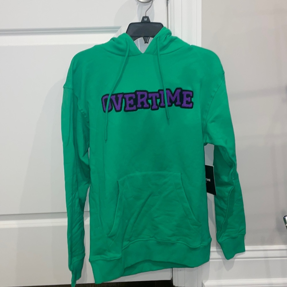 Green Overtime Hoodie, Unisex, Size Small